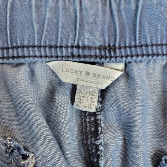 NWT Lucky Brand Wide Leg Cargo Pants Jeans with Tie Waist Size XL - Picture 7 of 10